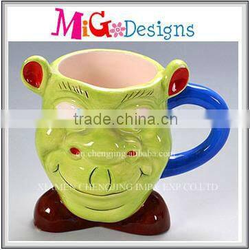 lovely design double handle ceramic mug welcome OEM