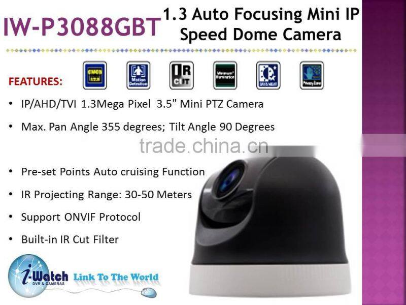 IW-P3088GBT 960P PTZ POE ONVIF Wifi IP Dome Camera