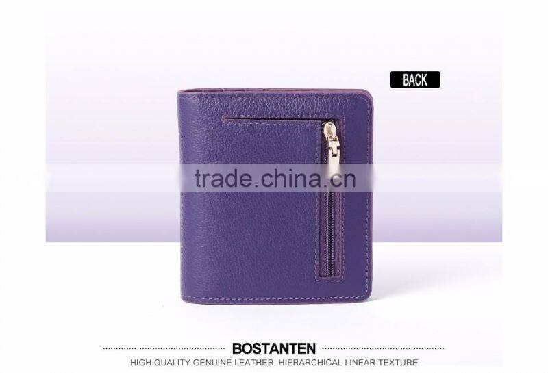 cowhide leather famous brand women wallet and hand purse good quality