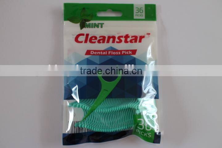 cheap PE line personalized dental floss pick in bag