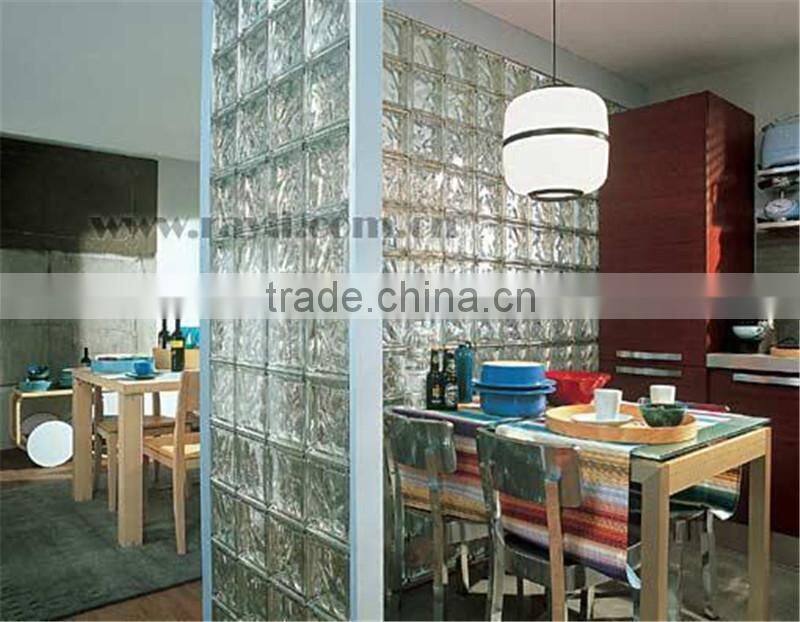 china supplier acid frosted side color glass block