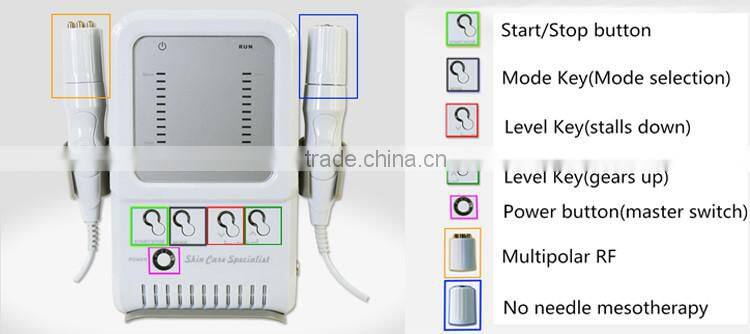 Needle free mesotherapy multipolar rf facial wrinkle treatment machine for sale