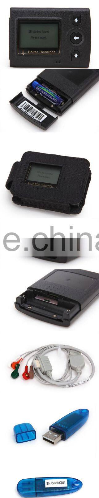 12-lead / 3 channel analysis system 72 Hours recording Mini LCD holter monitor ecg for sale