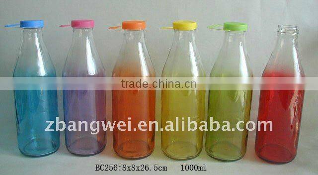1000ml glass bottle with sprayed color