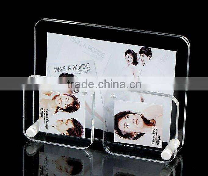 full view acrylic picture frame with brochure holder