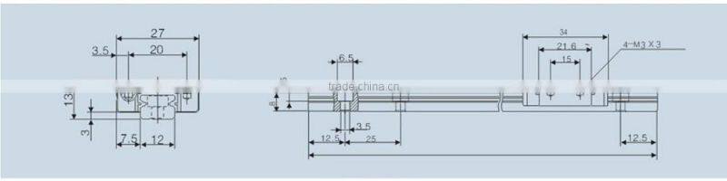 2017 Factory Production Miniture Linear Guide And Block -TRN12C