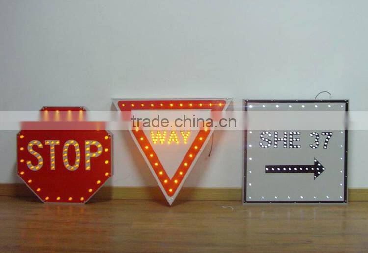 Turn round allowed solar led traffic sign board