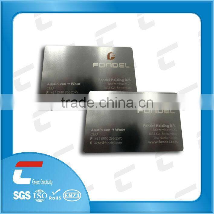 gold stainless steel card magnetic with hico magnetic stripe and signature panel in china
