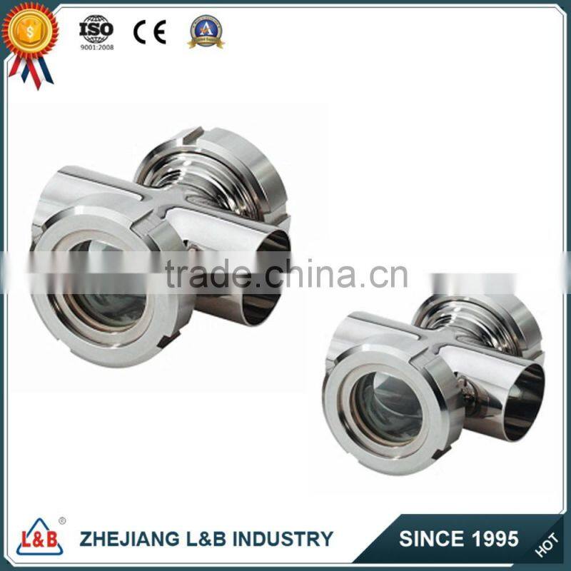 sanitary stainless steel pipe cross sight glass