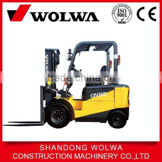 rated load weight 1.5t electric forklift with power battery for sale