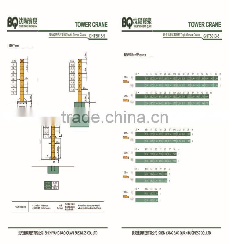 2015 new tower crane of good sales