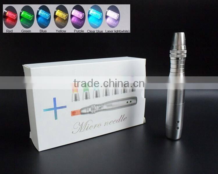 2017 Newest 7 color LED photon therapy electric derma micro needle pen
