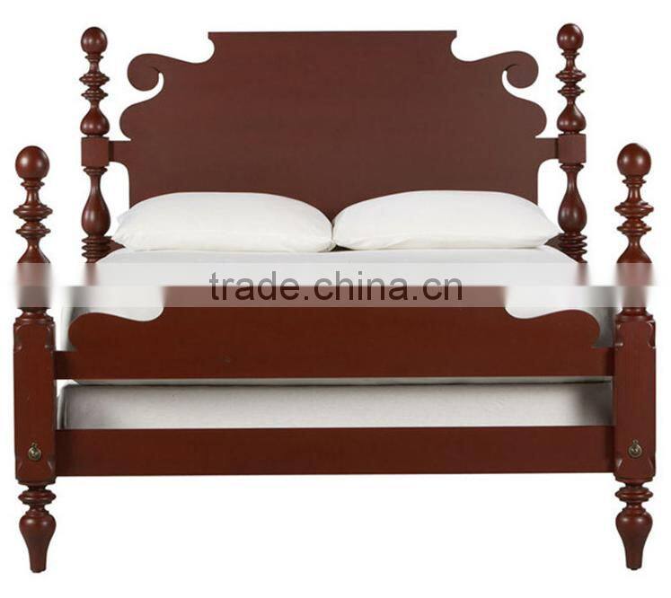 American Style Solid Wood Double Bed, Post-modernism Simple Wooden Bed, Customized Color Double Bed (BF01-X1160)