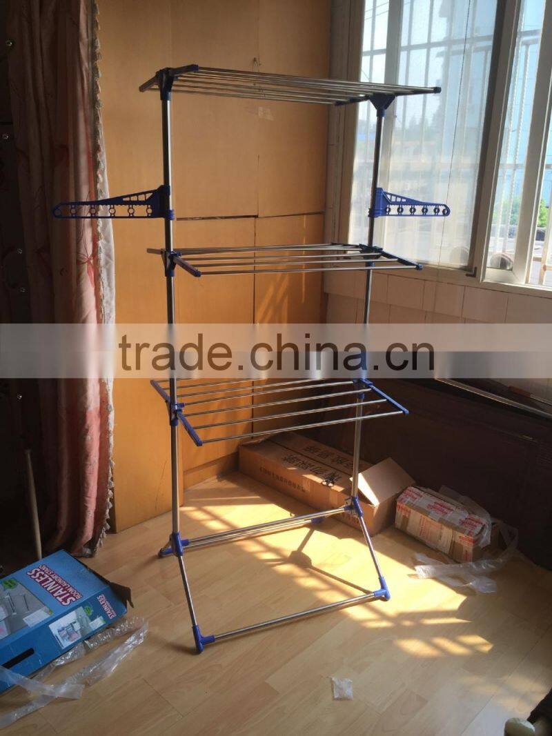 Living room triangle foot clothes rack and hangers