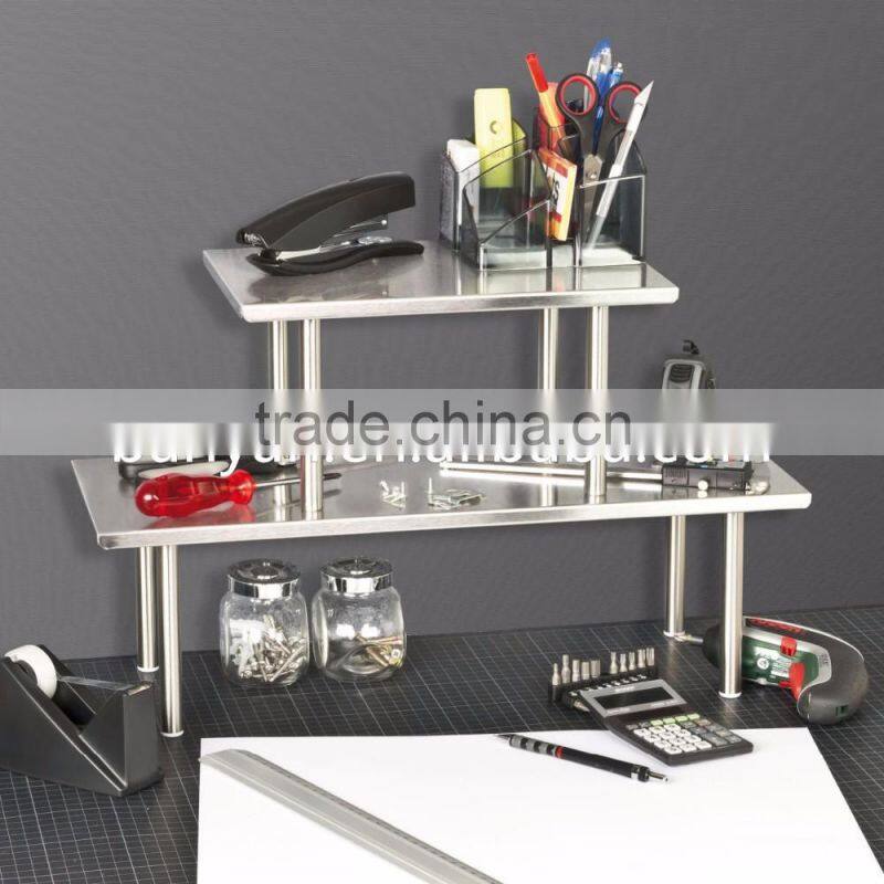 Kitchen or Bathroom Use 2 Tiers Rectangle Stainless Steel kitchen shelf