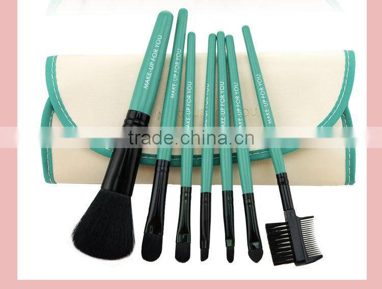 Popular Hot Selling Colorful 7 in 1 Make-Up Brush Set High Quality Comestic Brush With CROCO Bag For Brushes