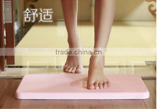 2016 Hot Sale eco-friendly bathroom skid mat Natural diatomite quick water absorption skid pad