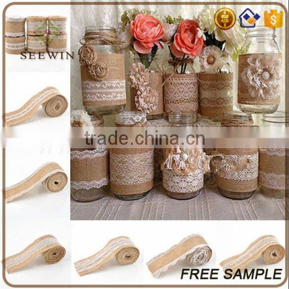 new design natural jute burlap ribbon