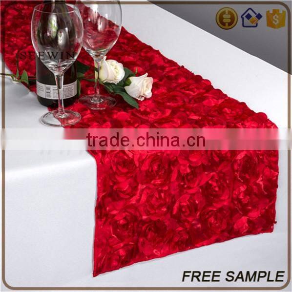 unique quilted rosette fabric wedding hessian table runners