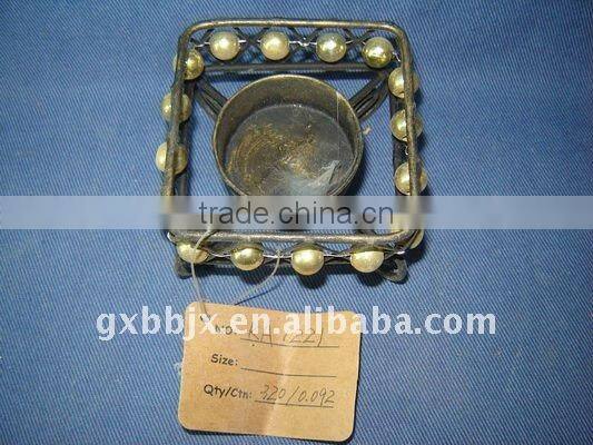 Gold pearl wire round decoration candle stand craft