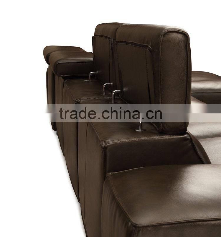 Italian Comfortable Brown Color Corner leather sofa
