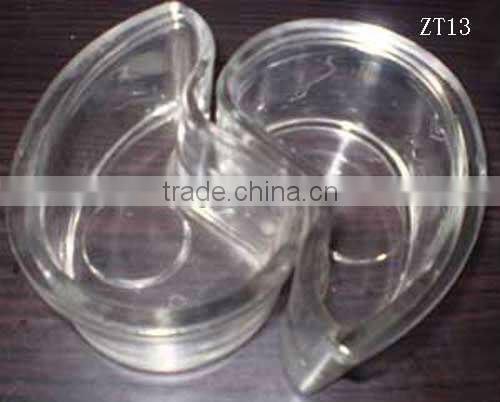 china 2016 clear irregular coupled glass candle holder