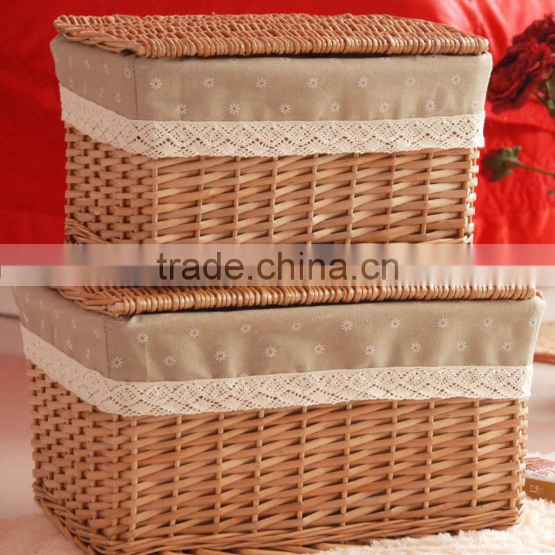 2016 new design willow material wicker suitcase for home decoration