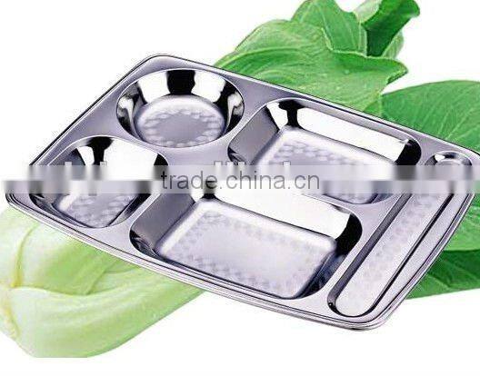 stainless steel fast food dinner plate