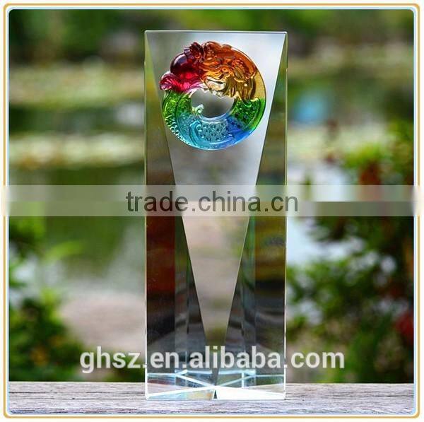Custom folk crafts rectangle trophy new design crystal trophy awards