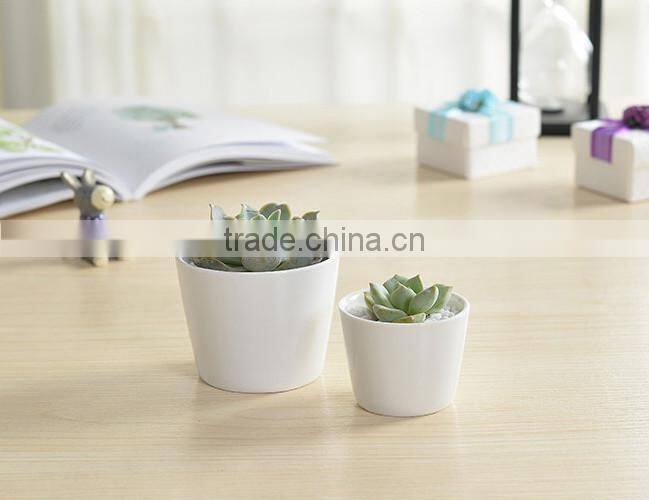 Indoor mini ceramic decor white plant pot