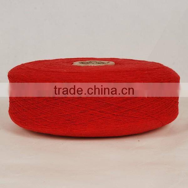 Recycled glove yarn poly cotton blended yarn Ne16 dyed and raw white for knitting