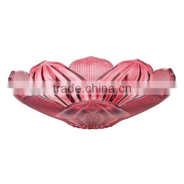 Newest design royal friut /candy/ ash plate/ High quality glass centerpiece crystal fruit plate/ ashtray BHL-P22