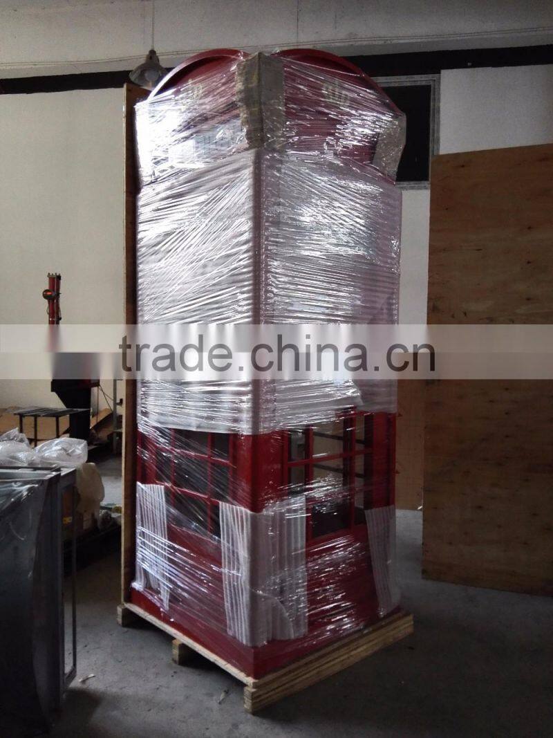2014 metal public wall mirror red london antique telephone booth decoration for sale