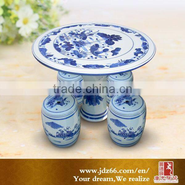 Garden decoration handpaimted flower ceramic round dinning table in hot sale