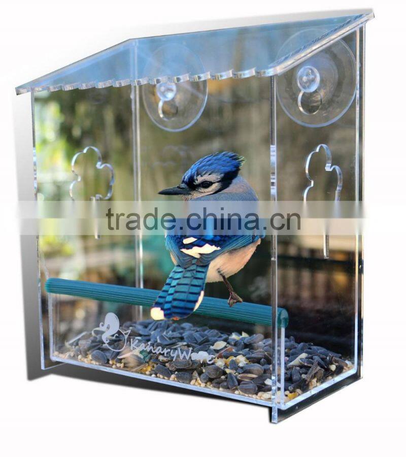 Custom clear acrylic bird feeder