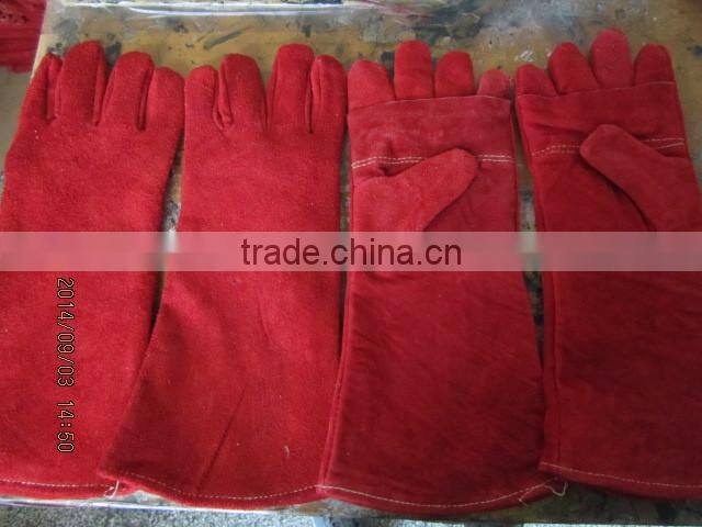DDSAFETY 2017 Red Cow Split Welding Gloves With Full Lining