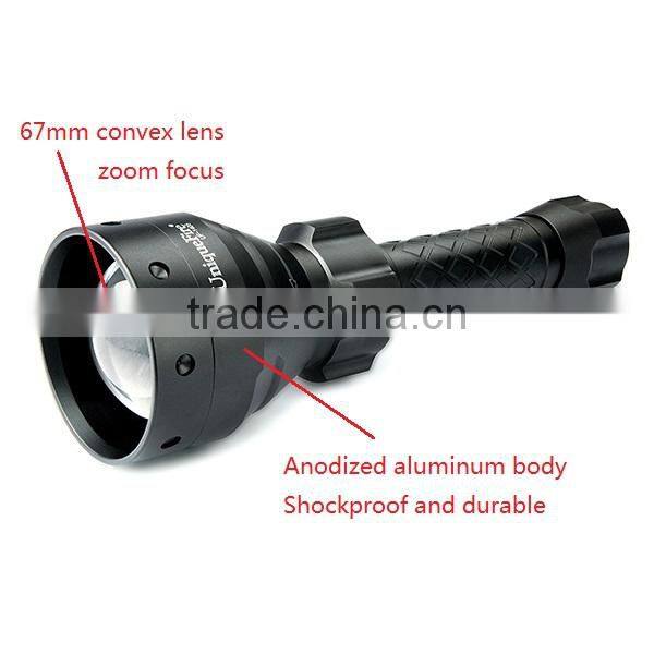 uniquefire t67 ir 850nm zoom flashlight torch with gun mount