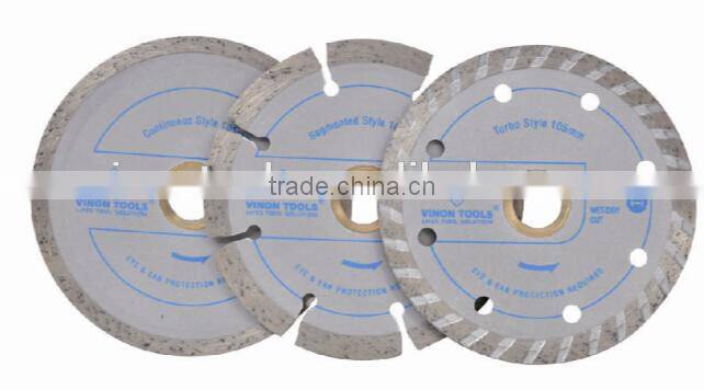 Twin pack of Turbo/ Segment diamond blade for cutting tile, marble, concramic , granite and brick