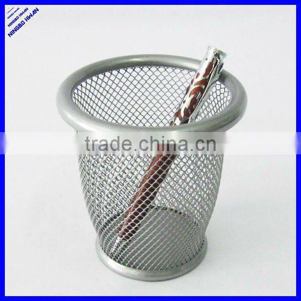 hot selling 8cm diameter wire mesh single metal penholder