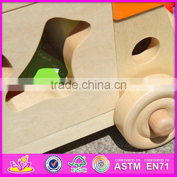 2015 Multifunction wooden pull and push toy for kids,Lovely wooden toy pull for children,Hot sale wooden baby car toy W05B074-A1