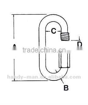 SS7350 Marine Deck Hardware Stainless Steel 304 Quick Link Hook