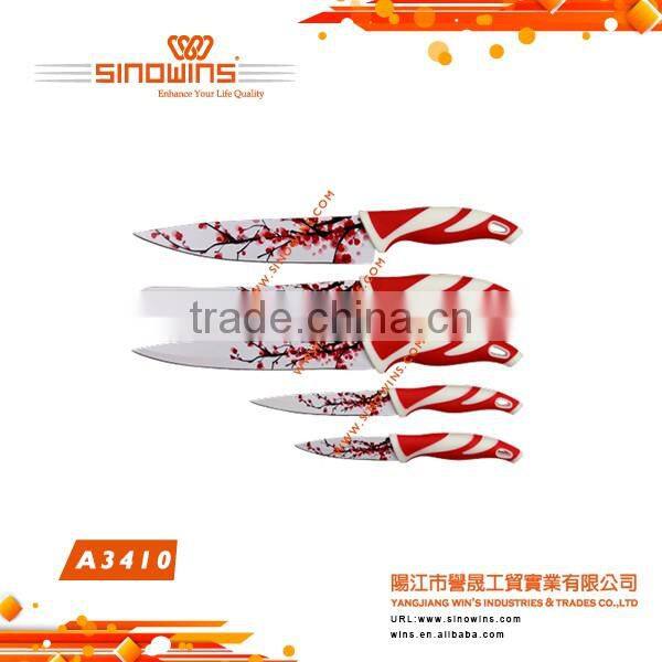 A3410 New Design 5pcs Non-stick Coating Stainless Steel Kitchen Knife Set