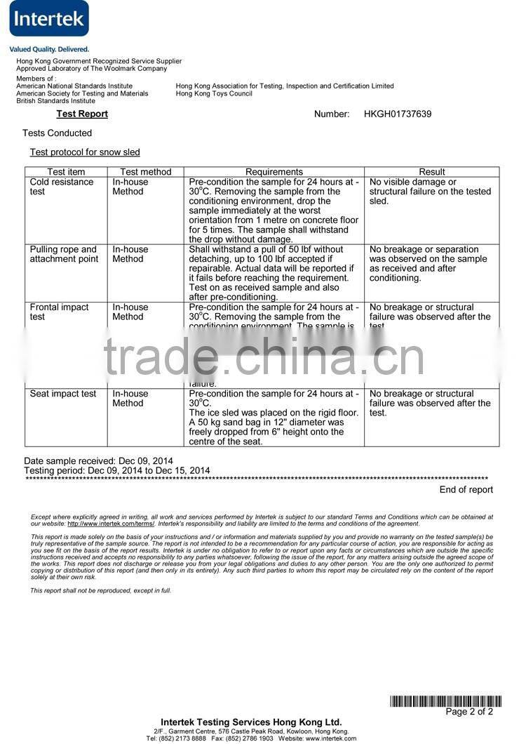 48 inch 1.2m Resin snow sled and toboggan Two-Rider Toboggan Family fun Toboggan Sno Cruiser sno-twin toboggan