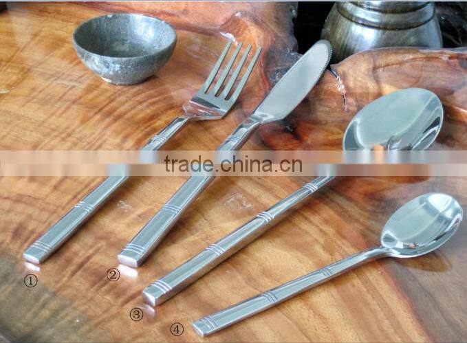 Long handle durable rust proof 410 stainless steel table flatware