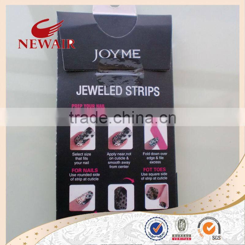 Newest Nail Art Jeweled Strips Shiny Crystal Wraps Decals Nail Foils Patch Tip Tips + 1 nail file + 1 manicure stick