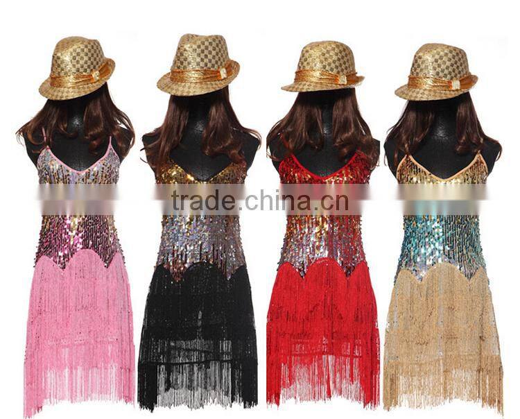STELISY 2015 women elegant colorful sequin covered Latin dance costumes