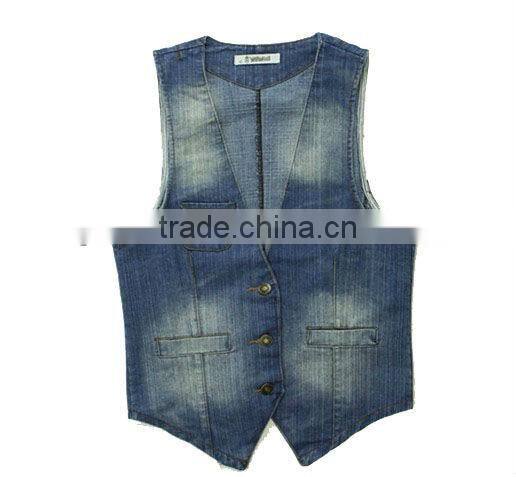 stoned washed casual denim vests wholesale