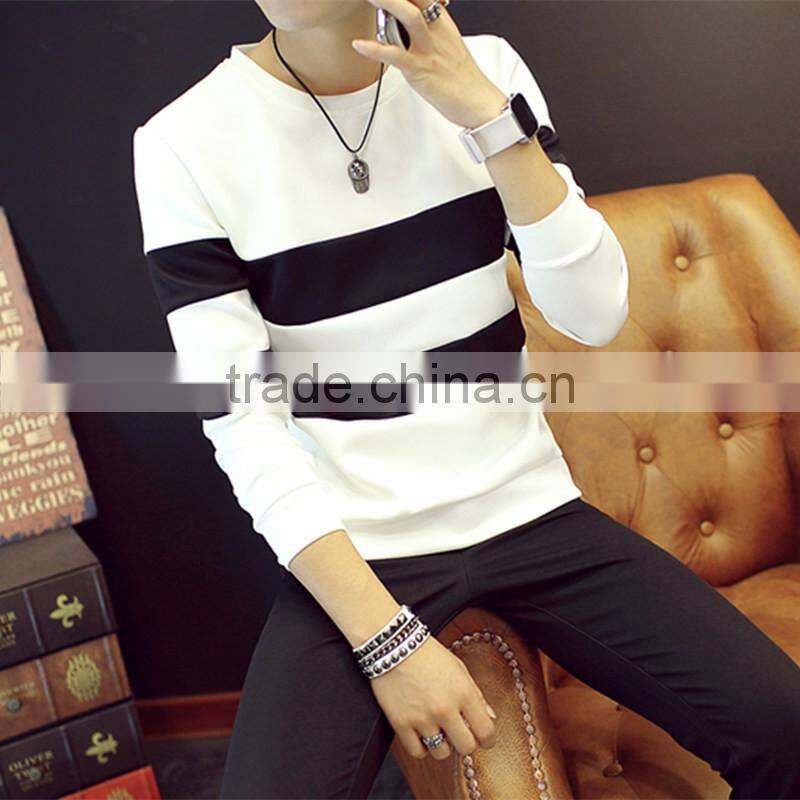 M316 Hot Wholesale Custom Boy Stripe White Sweater For Men