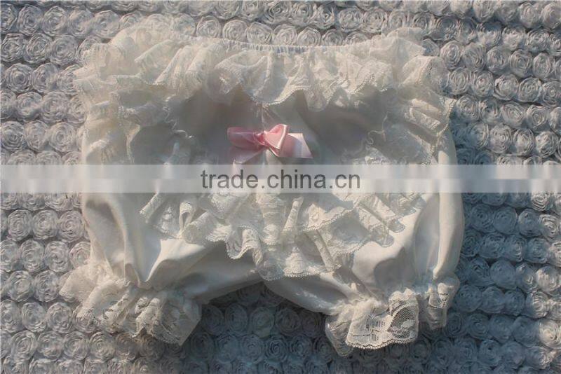 New design baby ruffle shorts girl clothes with lace rice wholesale price