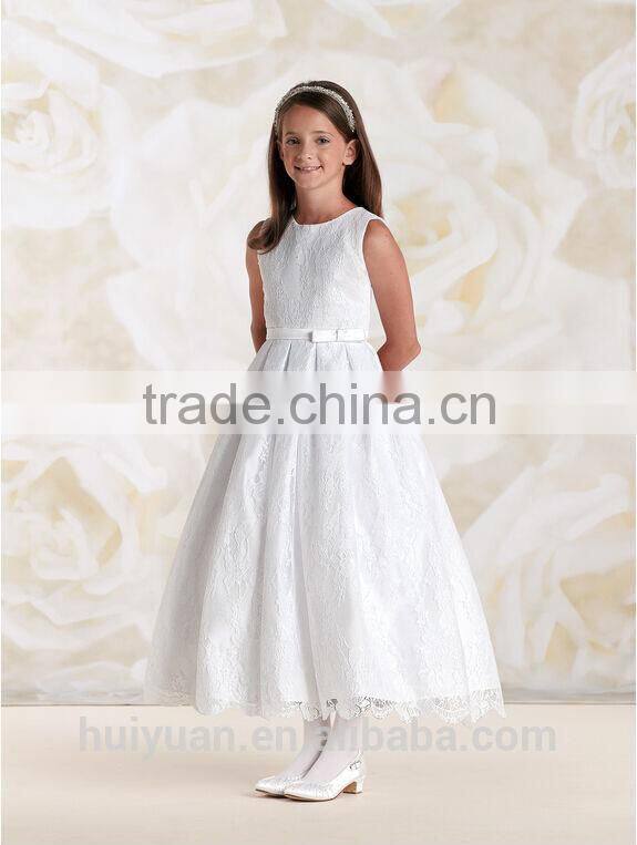 beautiful lace round neck baby gown burgundy flower girl dresses